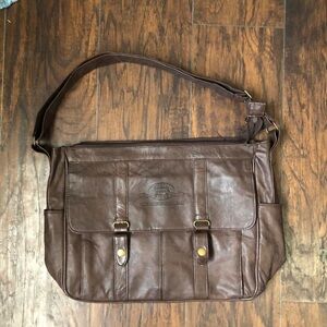 Y2K Vintage Professor Teacher Preppy Academia Brown messenger crossbody book bag